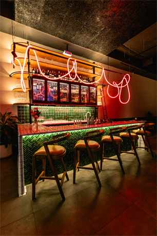 23rd Street Neon Lit Bar Side