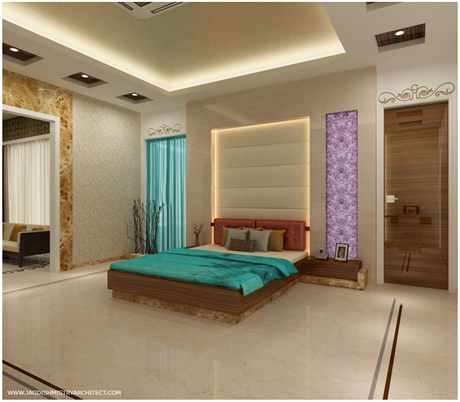 Bungalow Jaipur Bedroom Purple Detail